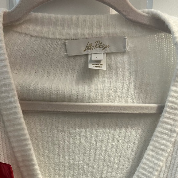 Lilly Pulitzer Zarie Cardigan with Red Bows sz L - Picture 7 of 7